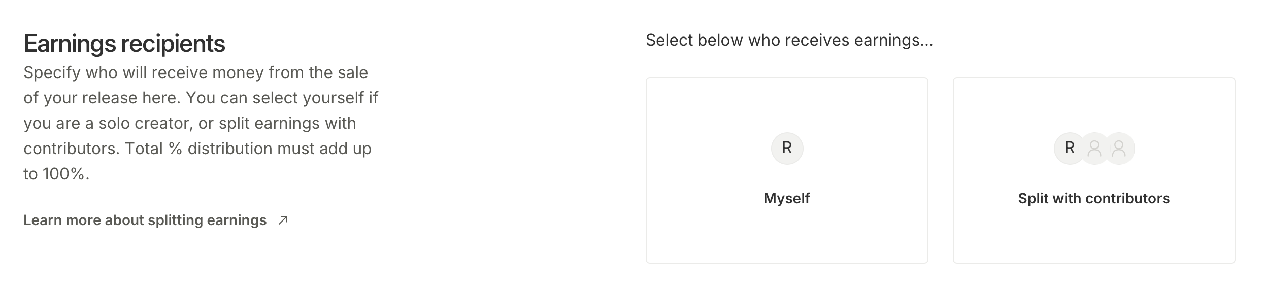 Setting splits options